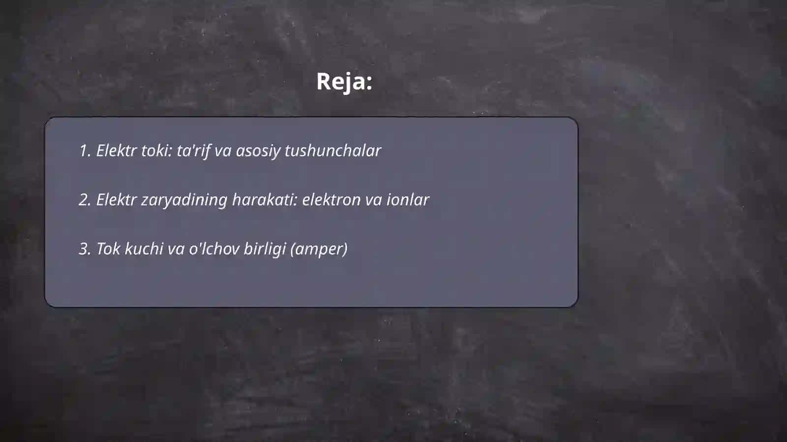 Elektr toki haqida tushuncha 2