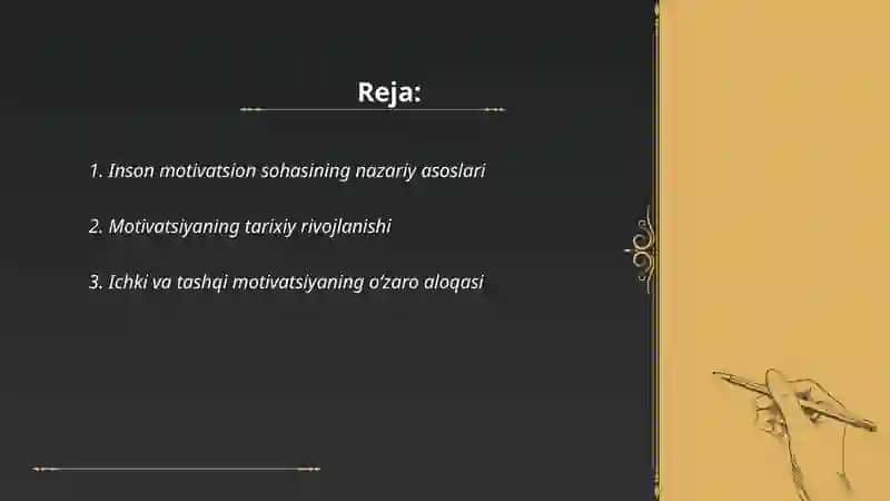 Inson motivatsion sohasining rivojlanishi 2