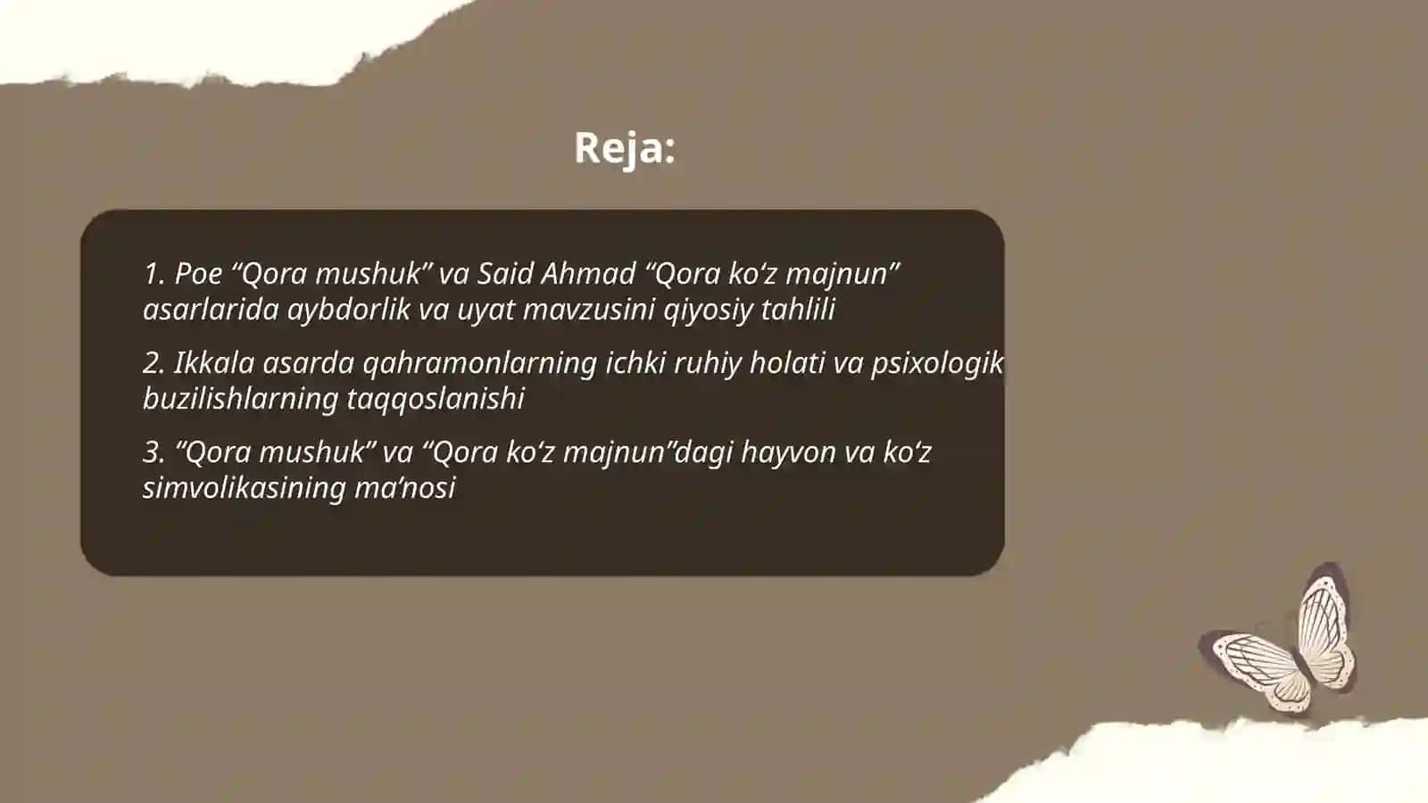 Poe “Qora mushuk” va Said Ahmad “Qora ko‘z majnun” asari qiyosiy tahlili 2