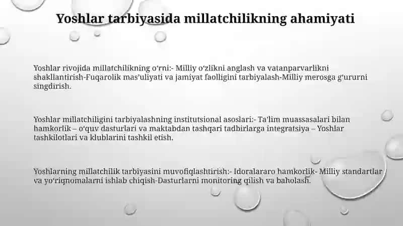 Yoshlarni Milliy Goya Ruhida Tarbiyalashning Institutsional Tizimi Faoliyatini Muvofiqlashtirish Masalalari 2
