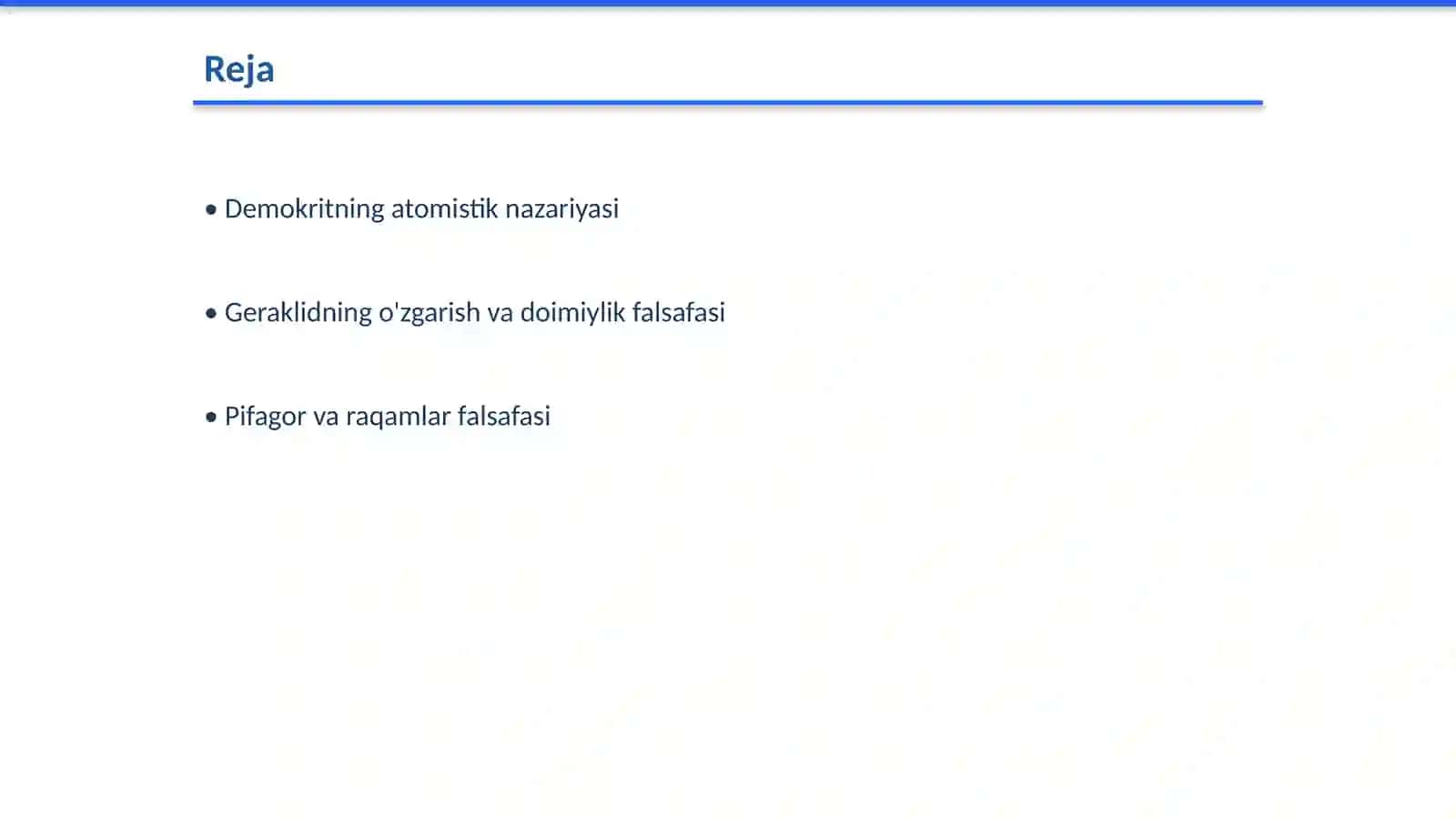 Dastlabki falsafiy qarashlar (Demokrit Geraklid Pifagor) 2