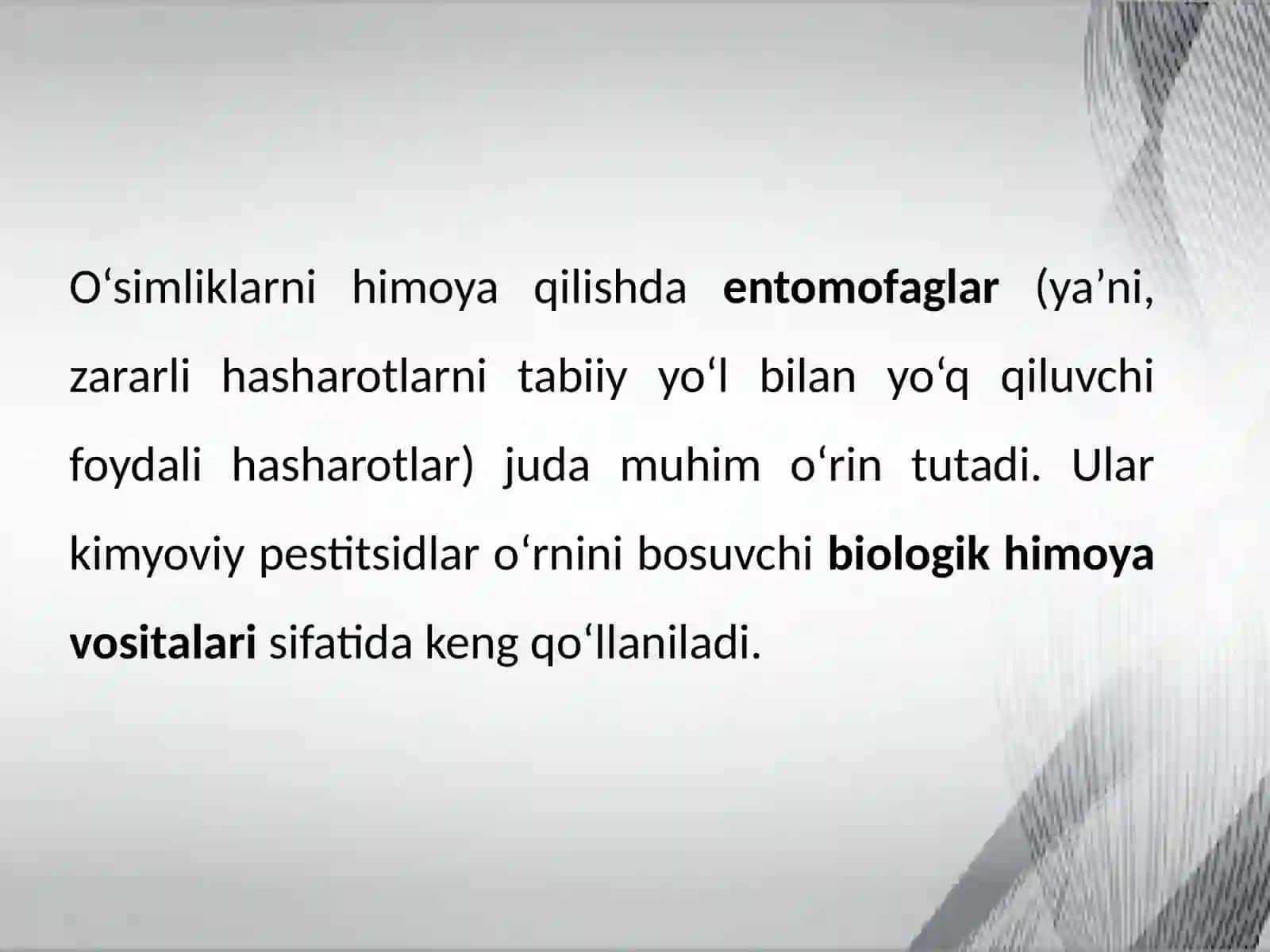 O'simliklarnihimoya qilishda keng qo'llaniladigan entomofaglar ularni ko'paytirish texnologiyasi 2
