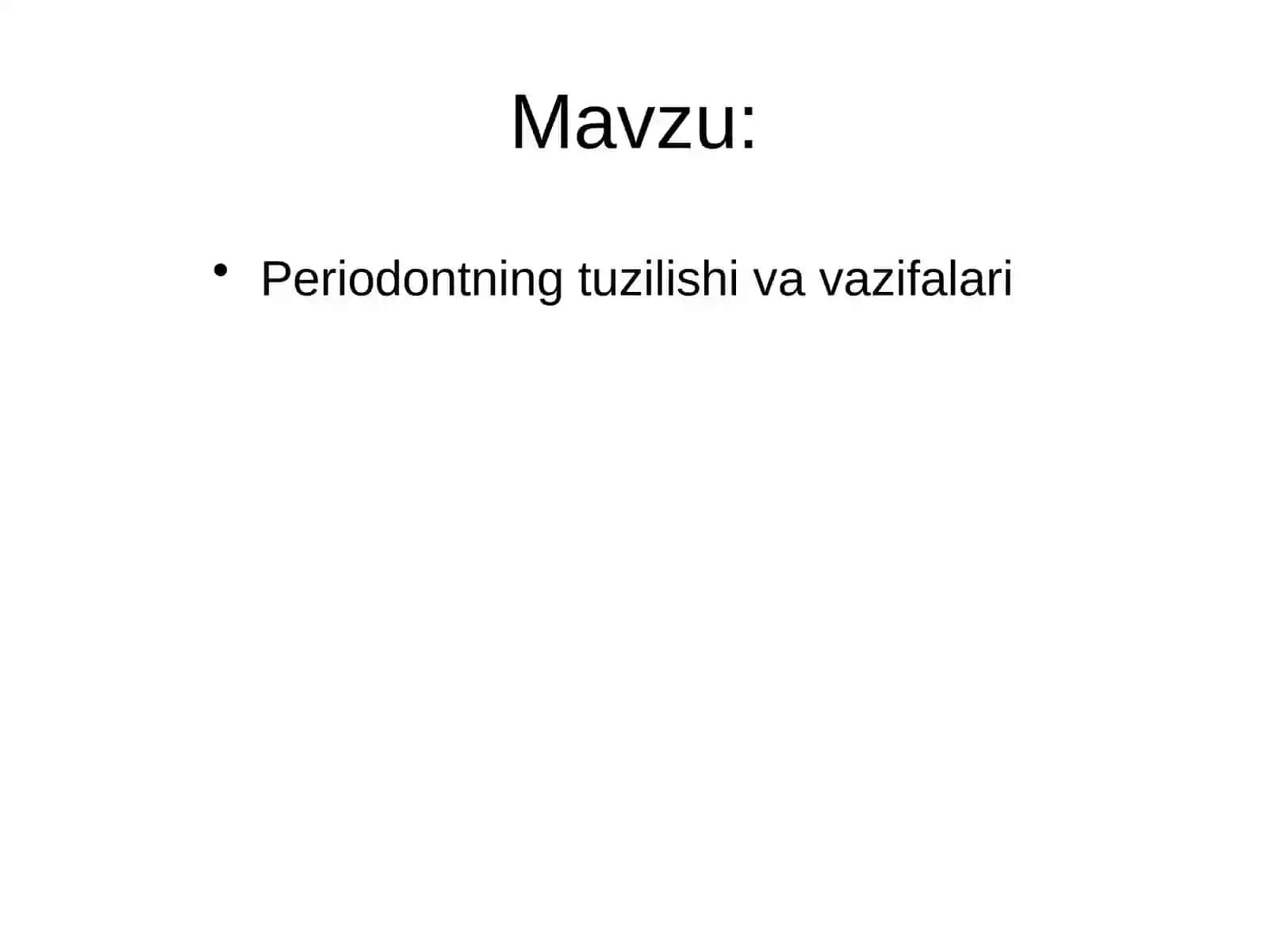 Periodontning tuzilishi va vazifalari 2