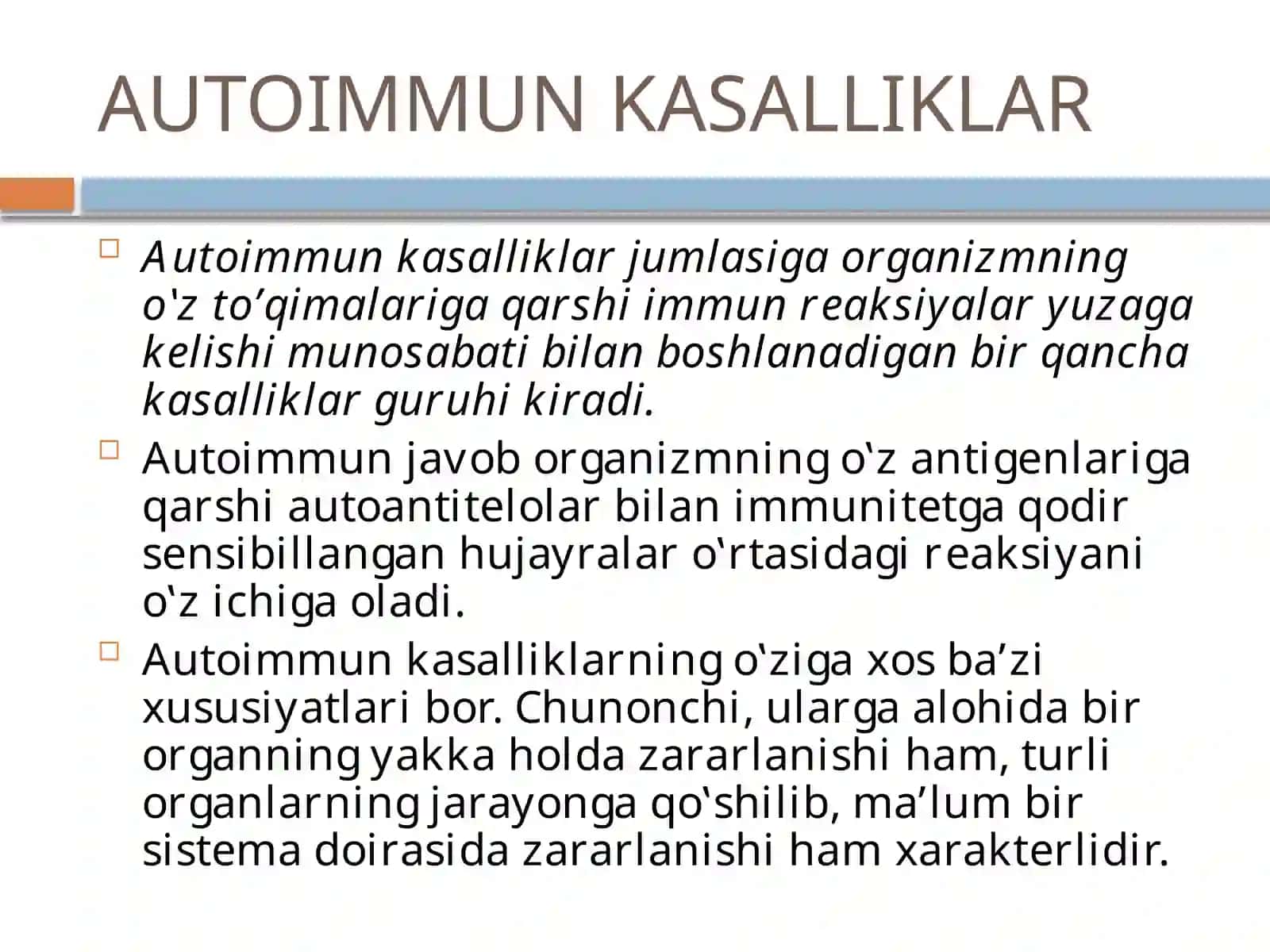 Immunologik tolerantlik nuqsonlari. Autoimmun xastaliklar 2