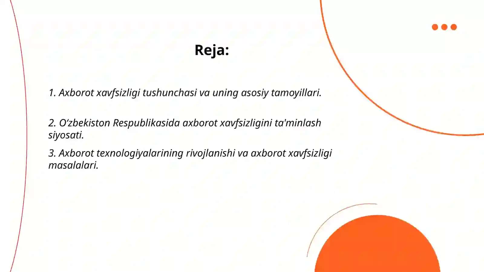 Oʻzbekistonda axborotning xavfsizligining ma'naviy va huquqiy asoslari 2