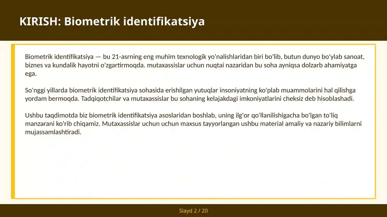 BIOMETRIK IDENTIFIKATSIYA 2
