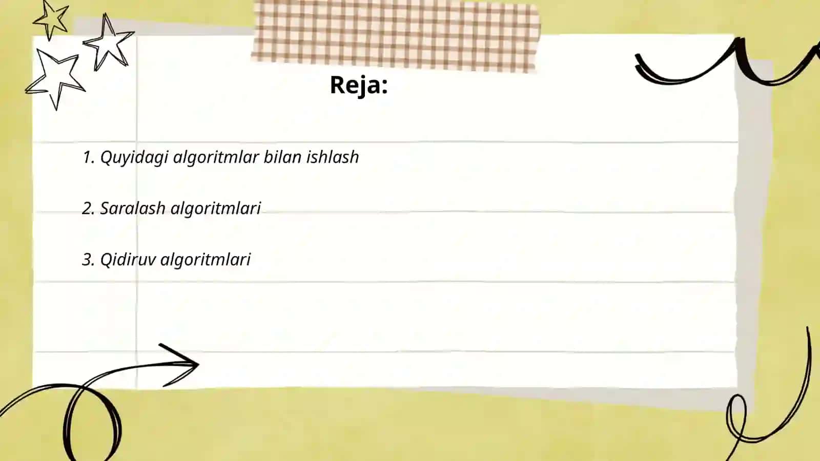 Standart algoritmlar bilan ishlash 2