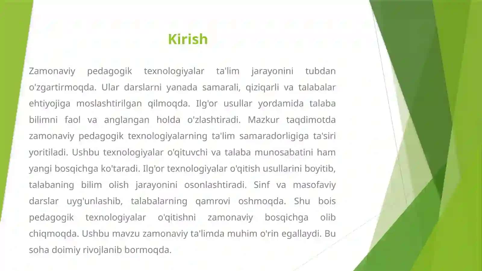 ZAMONAVIY PEDAGOGIK TEXNOLOGIYALARNING TA'LIM SAMARADORLIGIGA TA'SIRI 2
