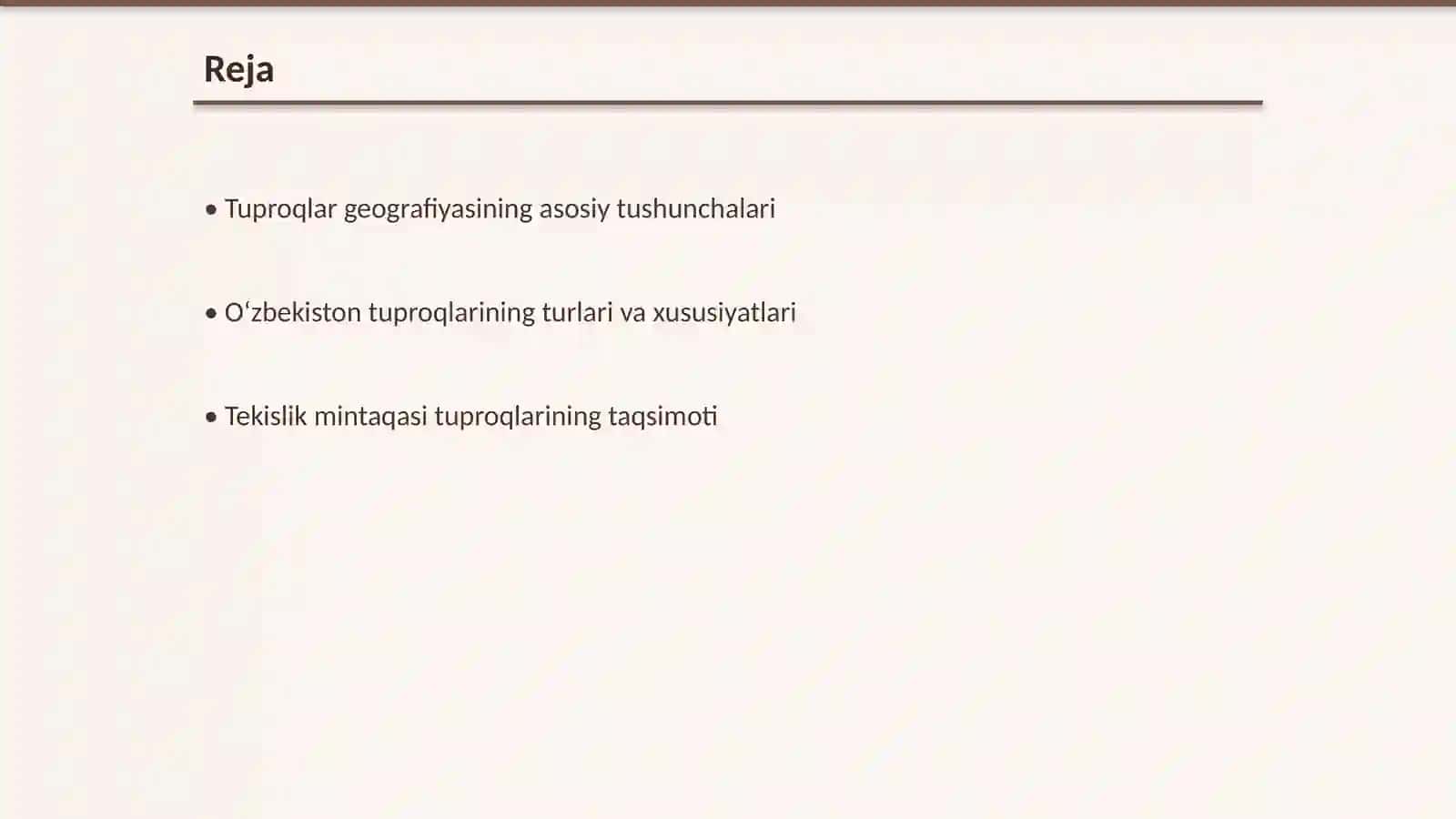 Oʻzbekistonda tuproqlar geografiyasining rivojlanishi.Oʻzbekistonning tekislik mintaqasi tuproqlar geografiyasi va uni muhofaza qilish 2