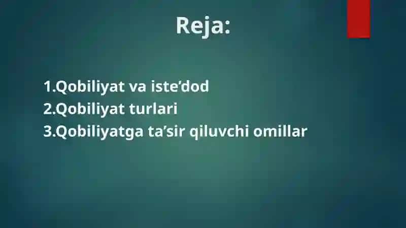 Qobiliyat Rivojlanishi 2