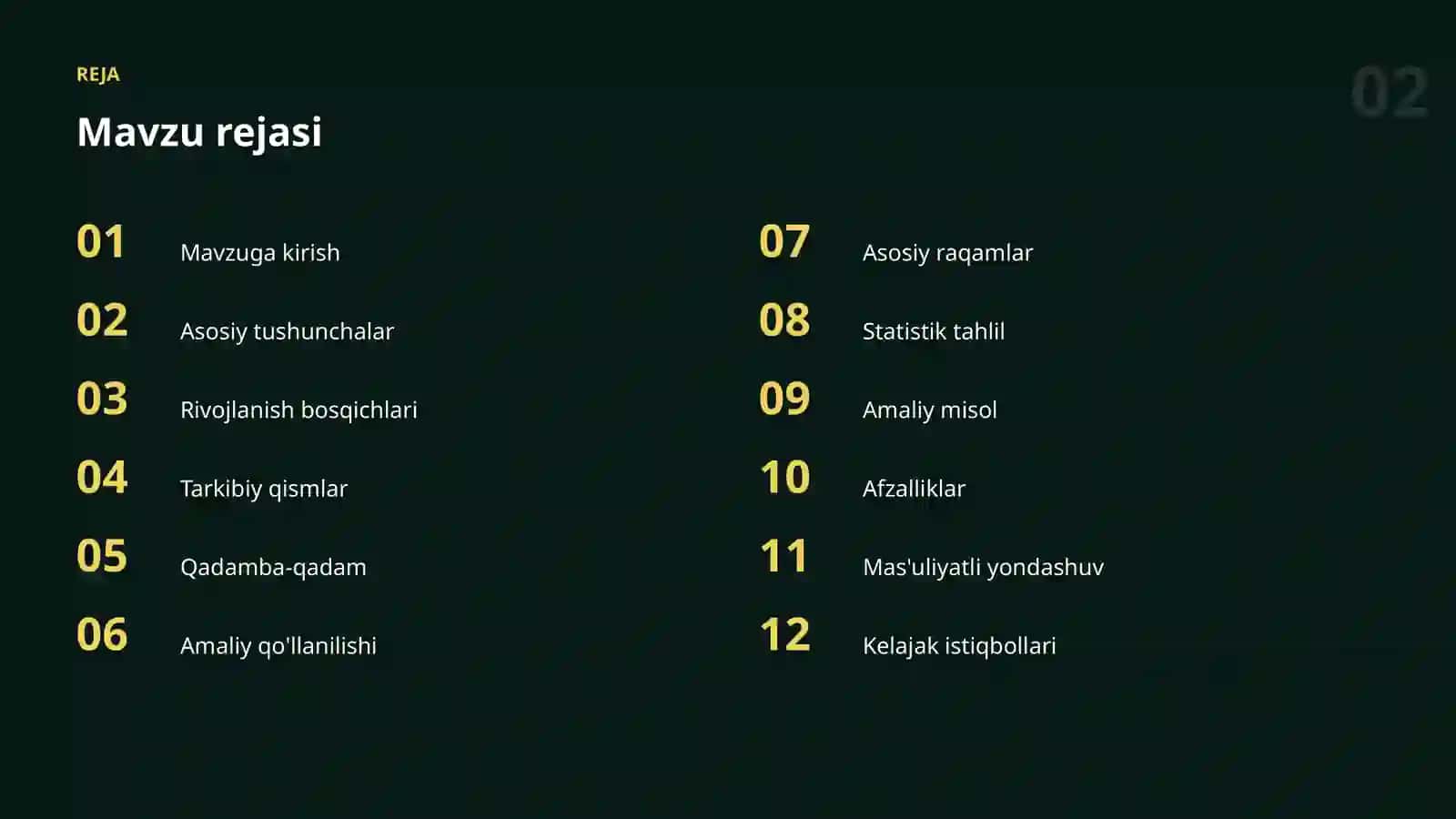 MA'LUMOTLAR BILAN ISHLASH 2