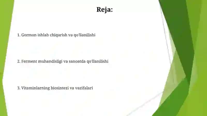 Fermentlar ishlab chiqarish va ulardan foydalanish 2
