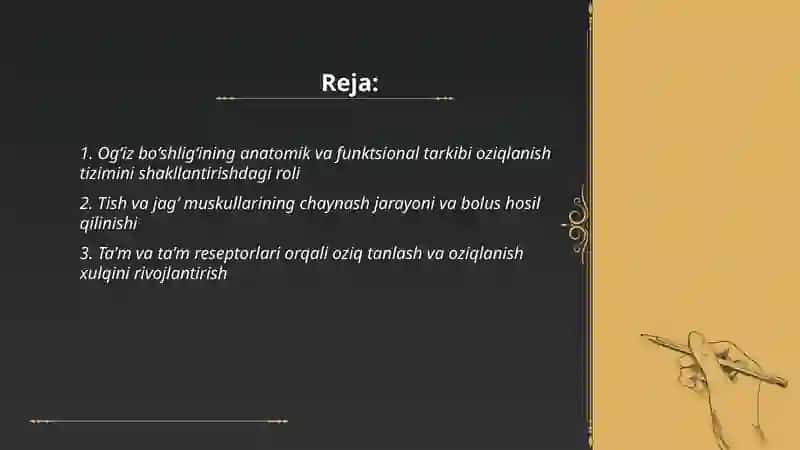 Oziqlanish funktsional tizimi 2