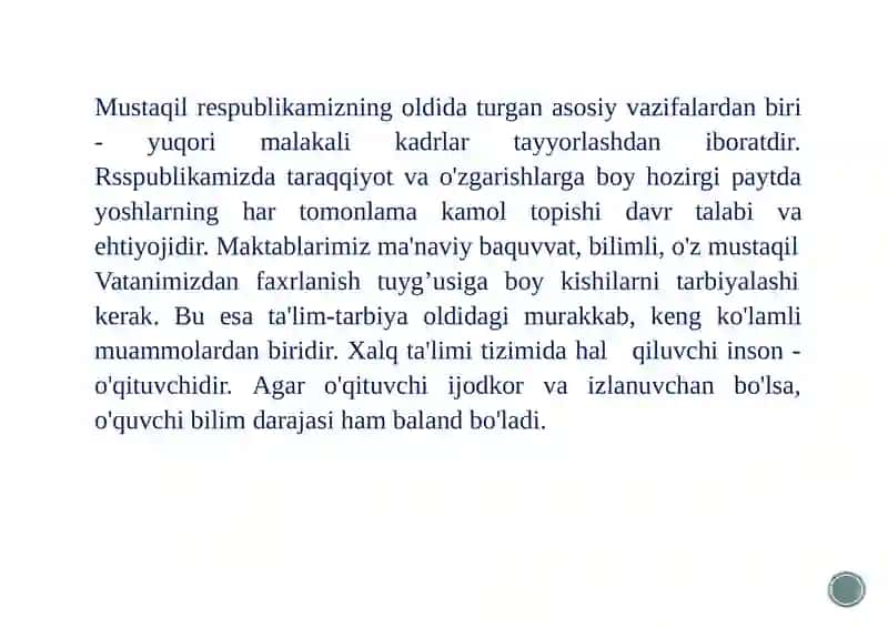 SHARQ MUTAFAKIRLARINING O'QITUVCHILIK KASBINING AHAMIYATI HAQIDA FIKRLARI 2