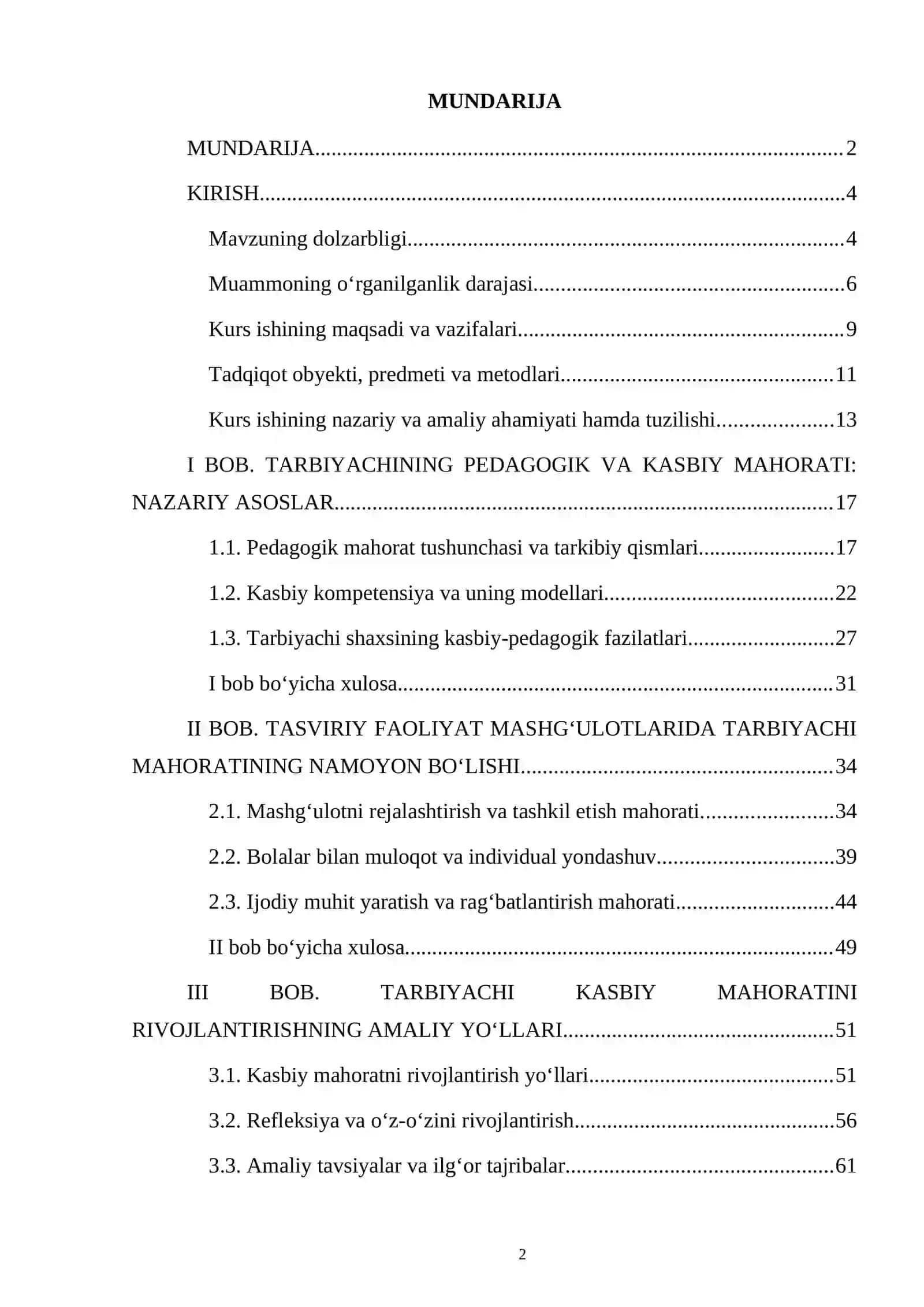 TASVIRIY FAOLIYATGA O‘RGATISH METODIKASI 2