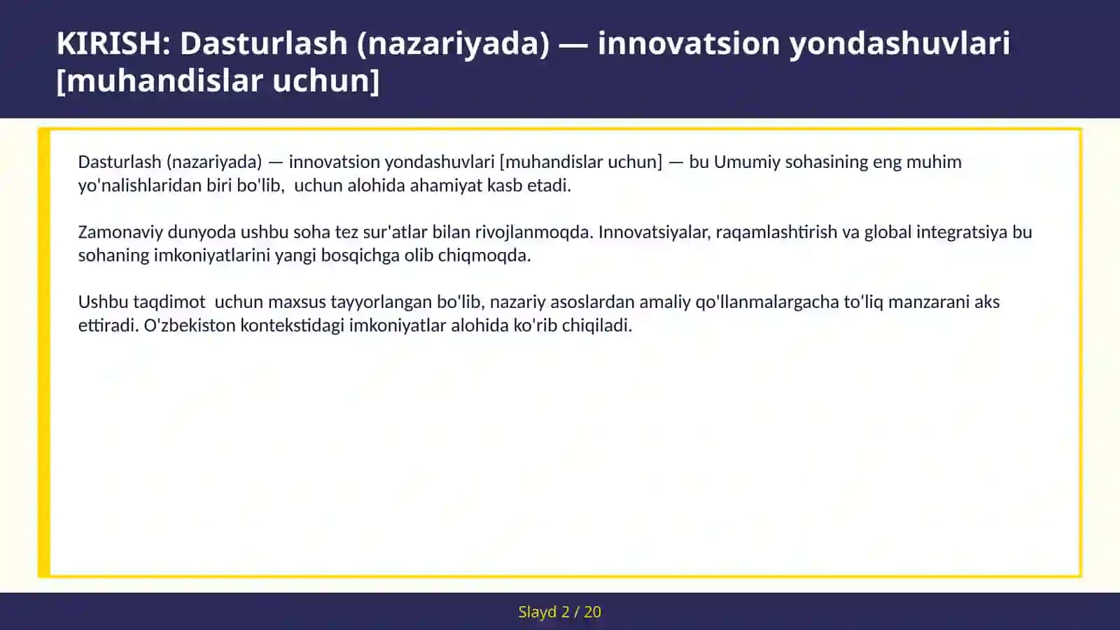 Dasturlash (nazariyada) — innovatsion yondashuvlari [muhandislar uchun] 2
