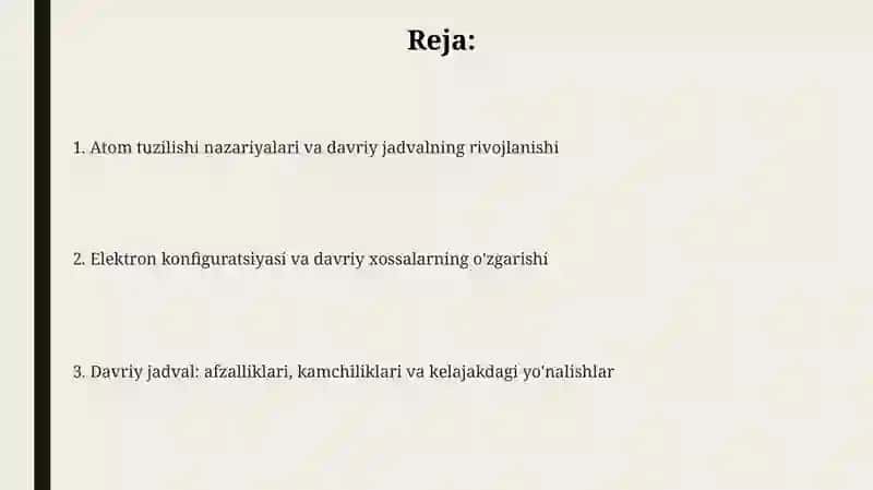 Davriy sistemalarining atom tuzilishi nazariyasi 2