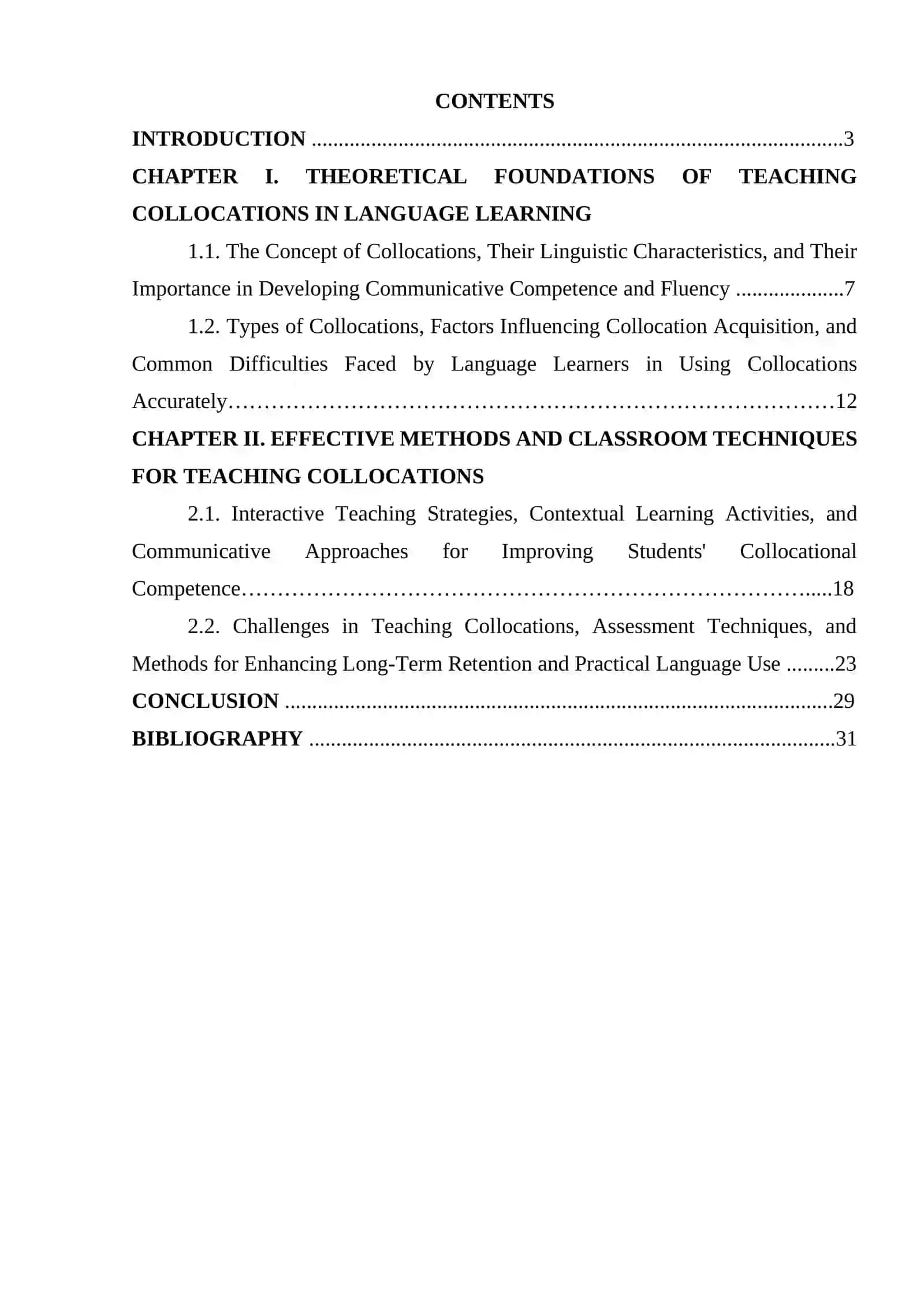 COURSE PAPER ON EFFECTIVE TECHNIQUES FOR TEACHING COLLACATIONS 2