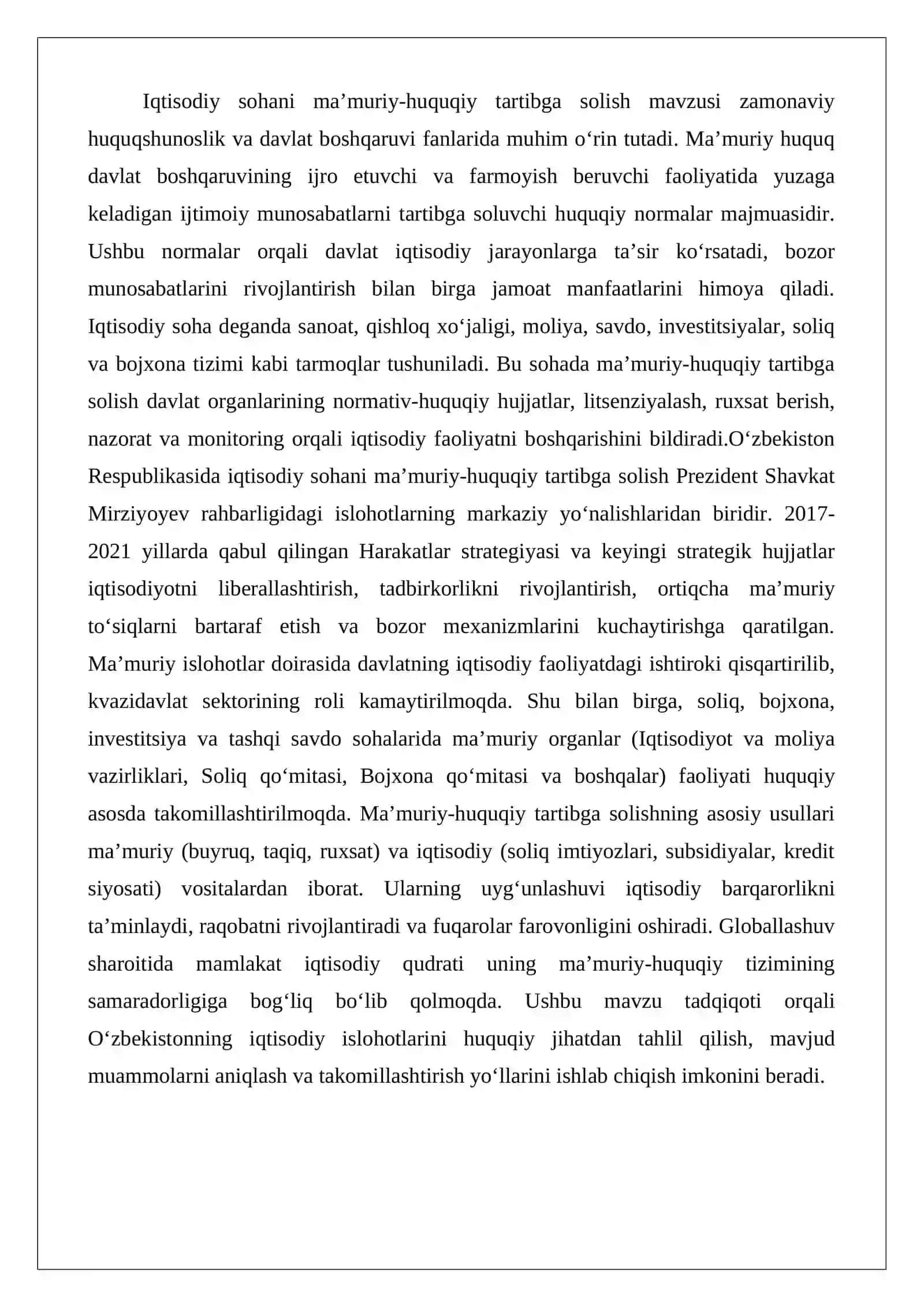 Iqtisodiy sohani ma’muriy-huquqiy tartibga solish 2