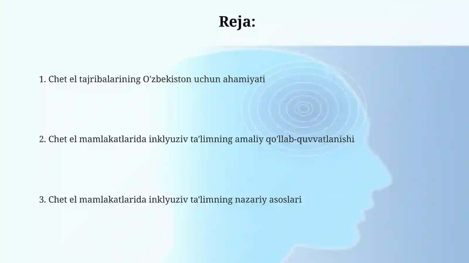 Inklyuziv ta'limni horijiy davlatlardan nazariy va amaliy jihatdan qo'llab-quvvatlanishi 2