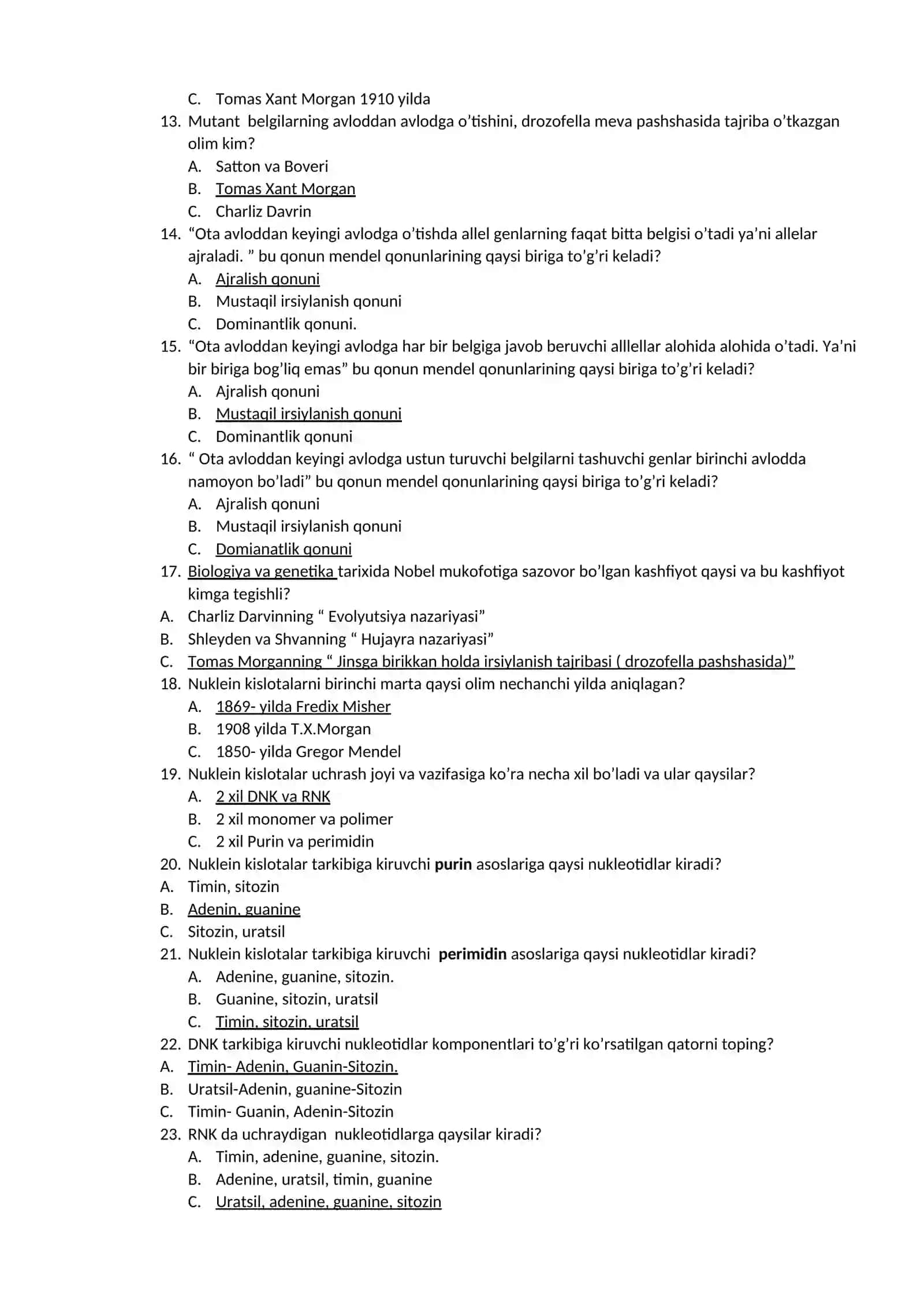 Zamonaviy biologiya turlariga kirmaydi? 2