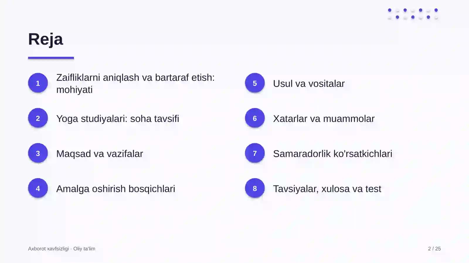 Yoga studiyalarida zaifliklarni aniqlash va bartaraf etish 2