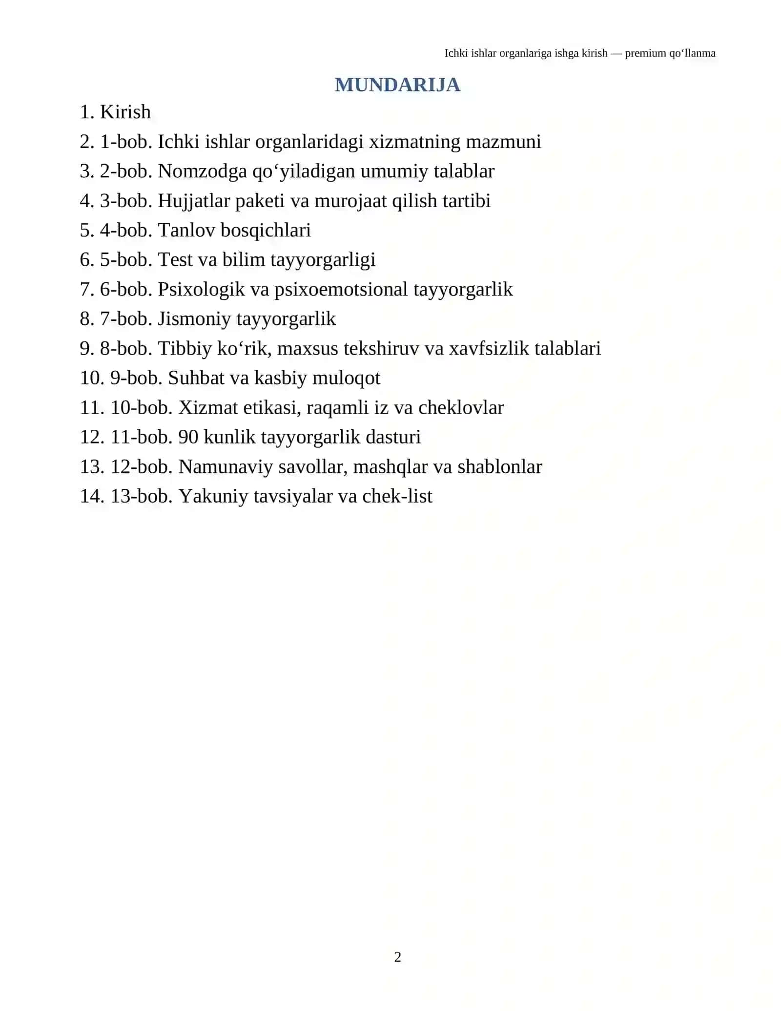Ichki ishlar organlariga ishga kirish — premium qo‘llanma 2