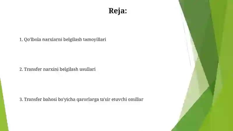Transfert Bahosining Turlari Va Shakllantirish Tamoyillari 2