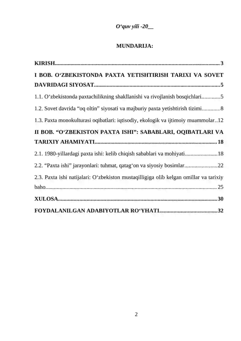 O‘zbekiston paxta ishi 2