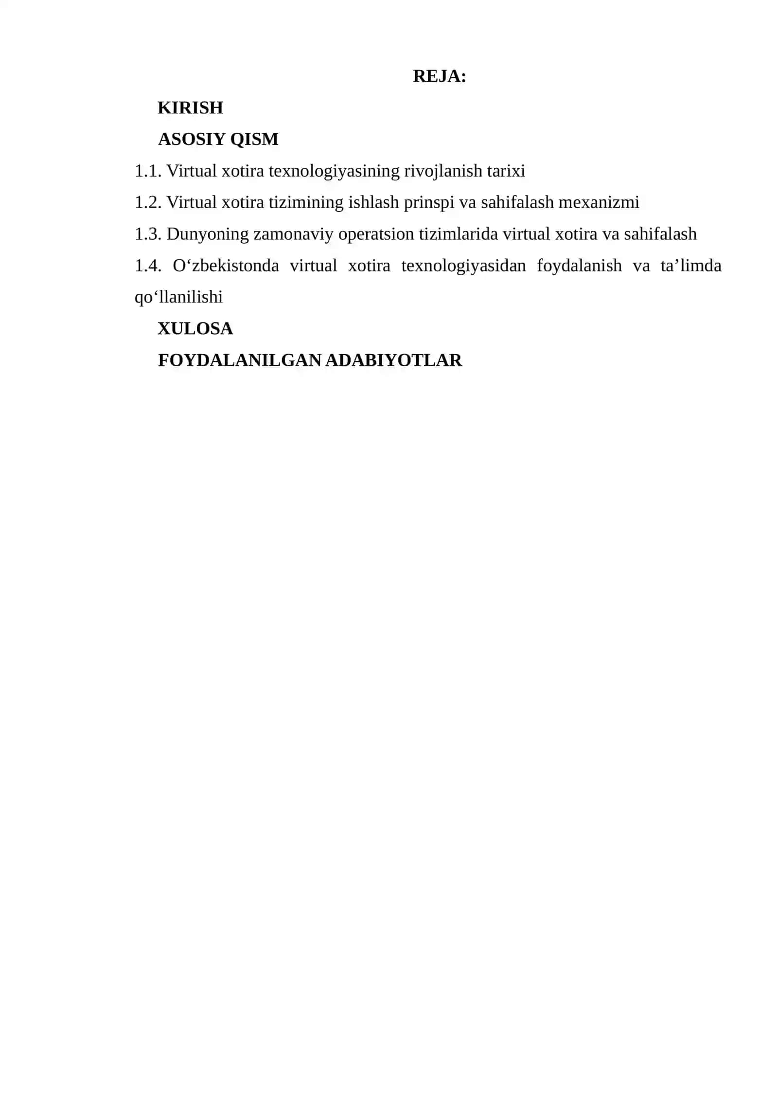 Virtual xotira texnologiyasi va sahifalash mexanizmi 2