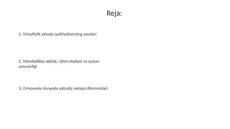 Yaxudiylik dinida axloqiy qadiryatlar 2