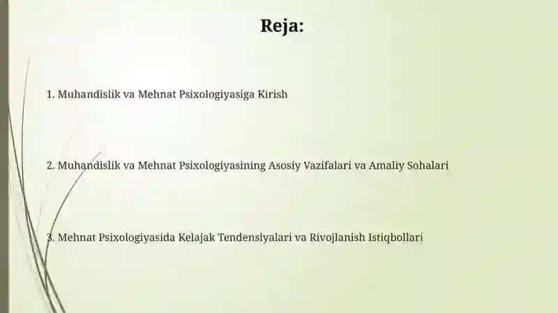 Muhandislik va Mehnat Psixologiyasiga Kirish 2