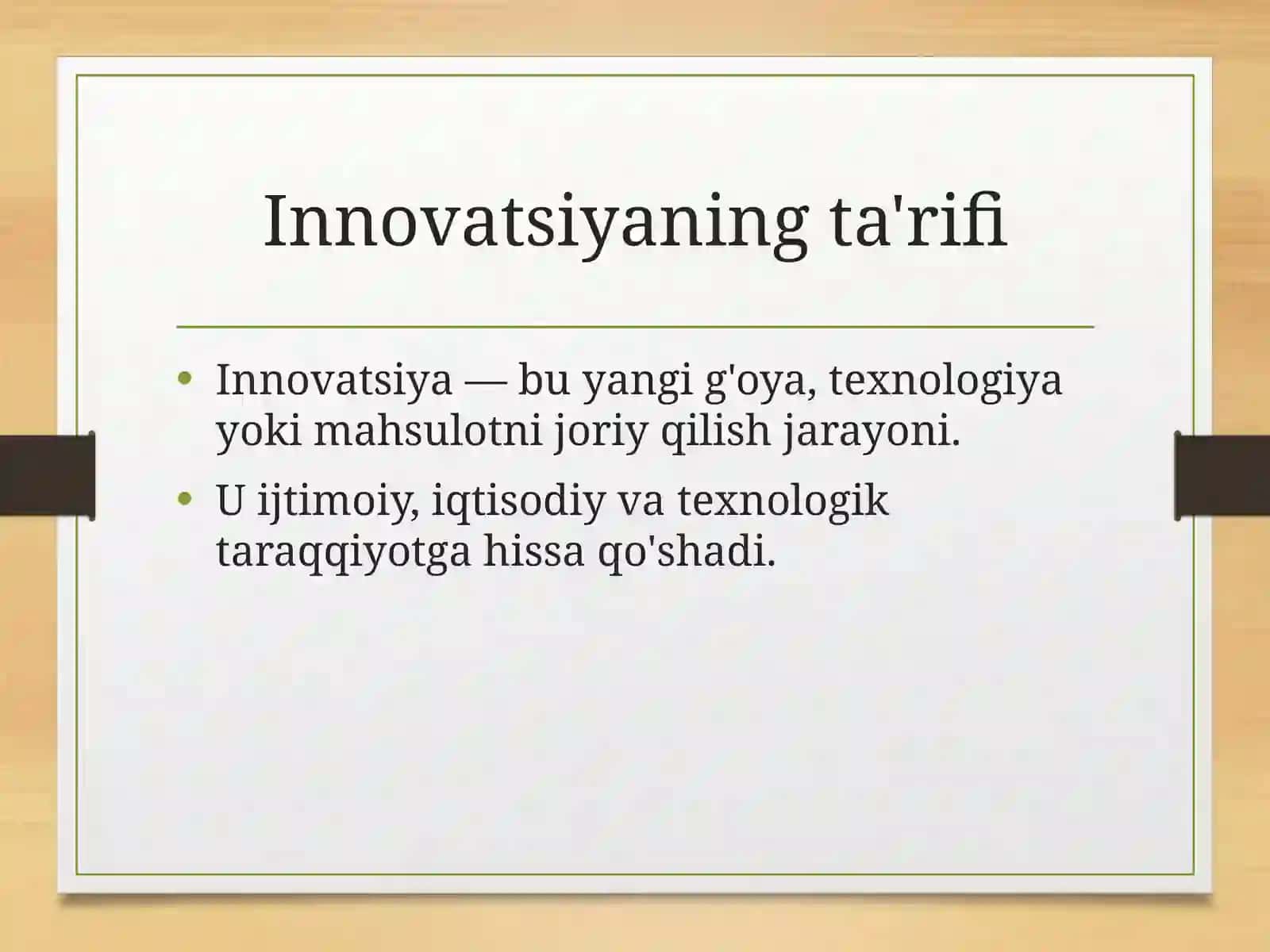 Innovatsiyalarning maqsadi va turlari 2