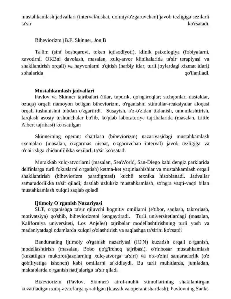 Bixevioristik paradigma 2