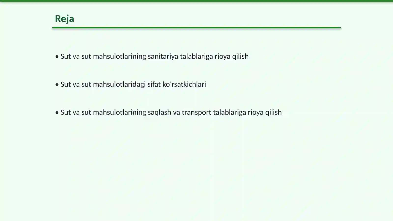 Sut va sut mahsulotlariga qo‘yiladigon talablar 2