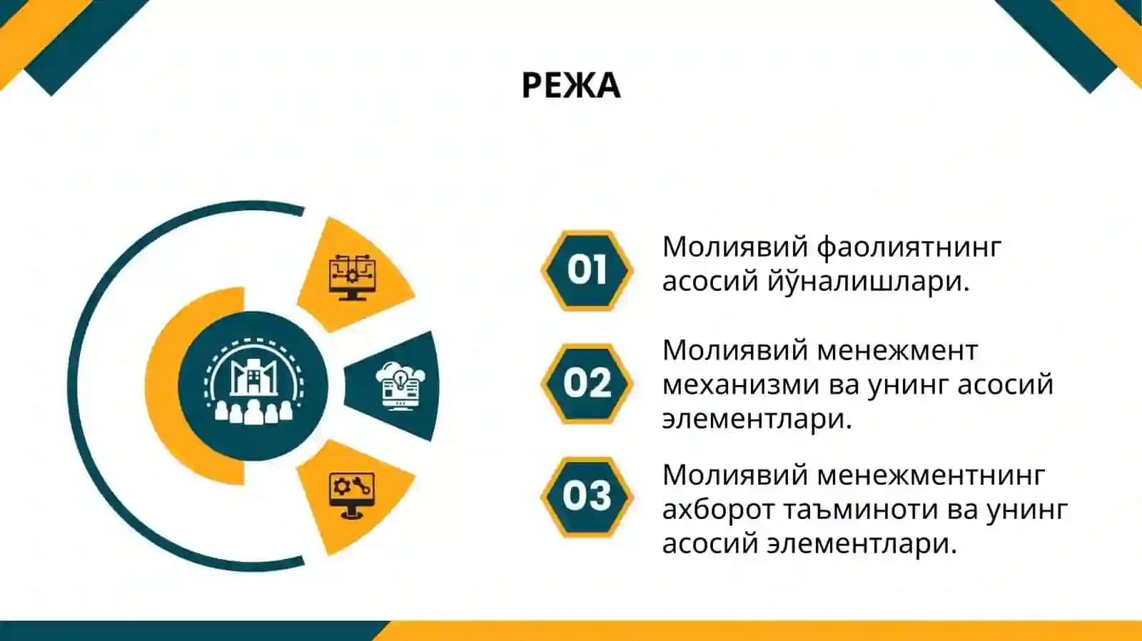 Молиявий меиежментни ташкил этиш механизми ва корхоналарда ташкилий ҳусусиятлари 2