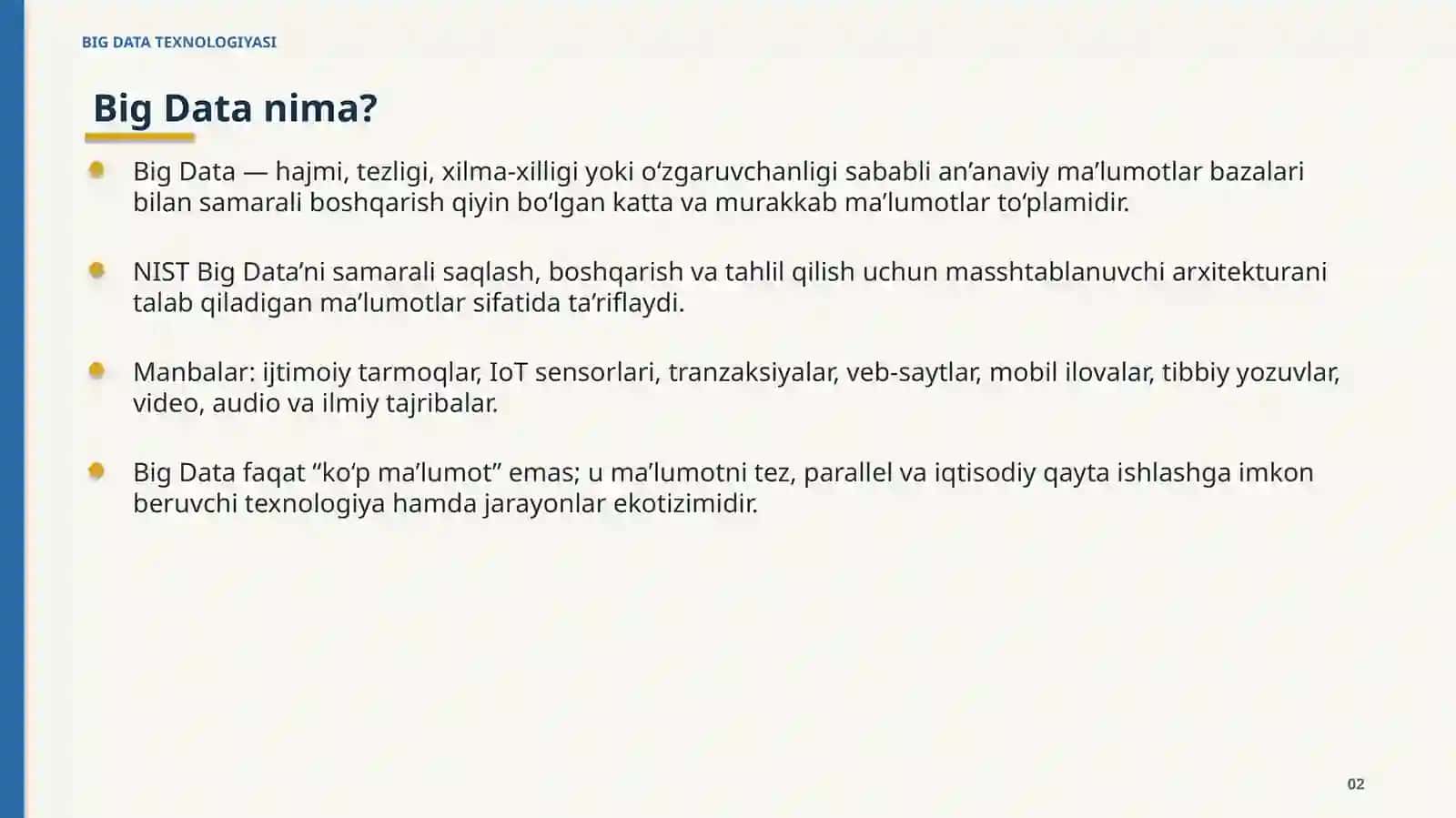 BIG DATA TEXNOLOGIYASI 2