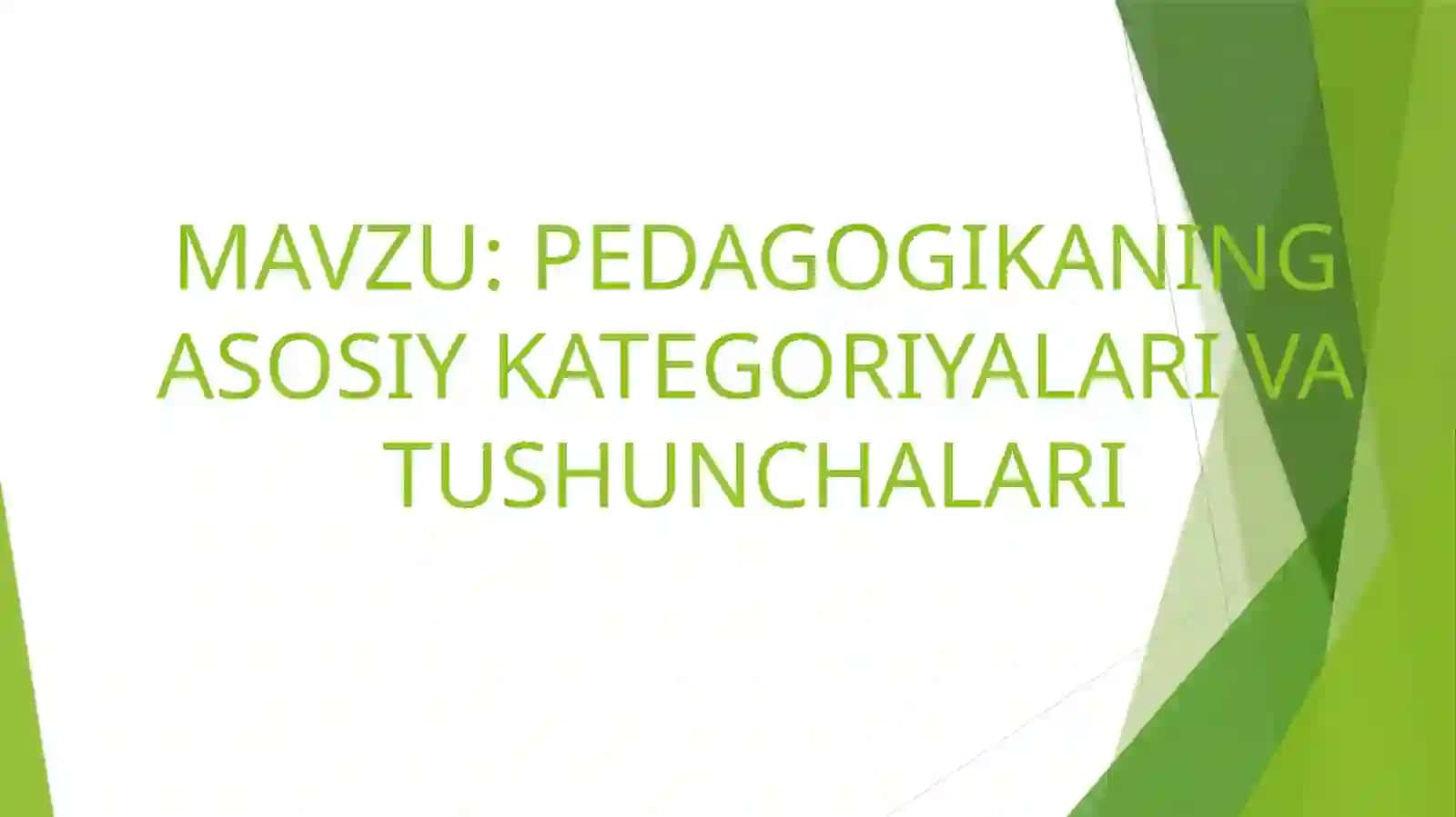 PEDAGOGIKANING ASOSIY KATEGORIYALARI VA TUSHUNCHALARI 2