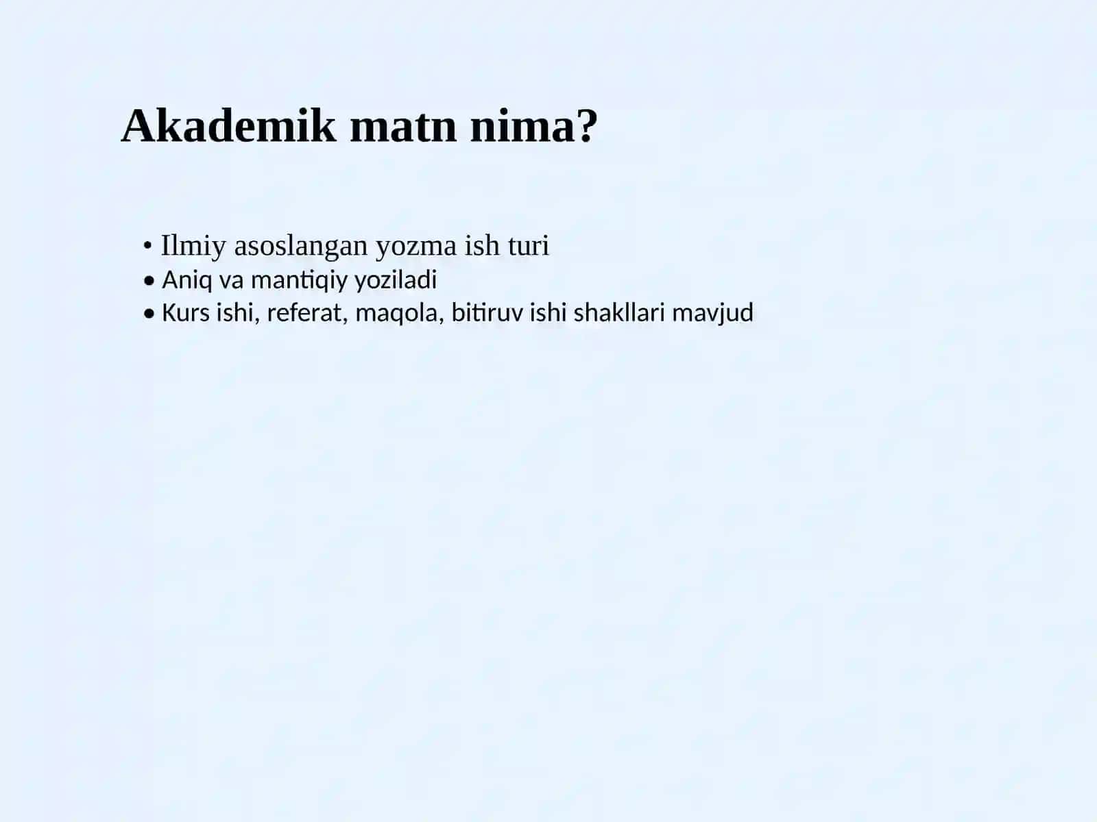 Akademik matnlarni loyihalash qoidalari va standartlari 2