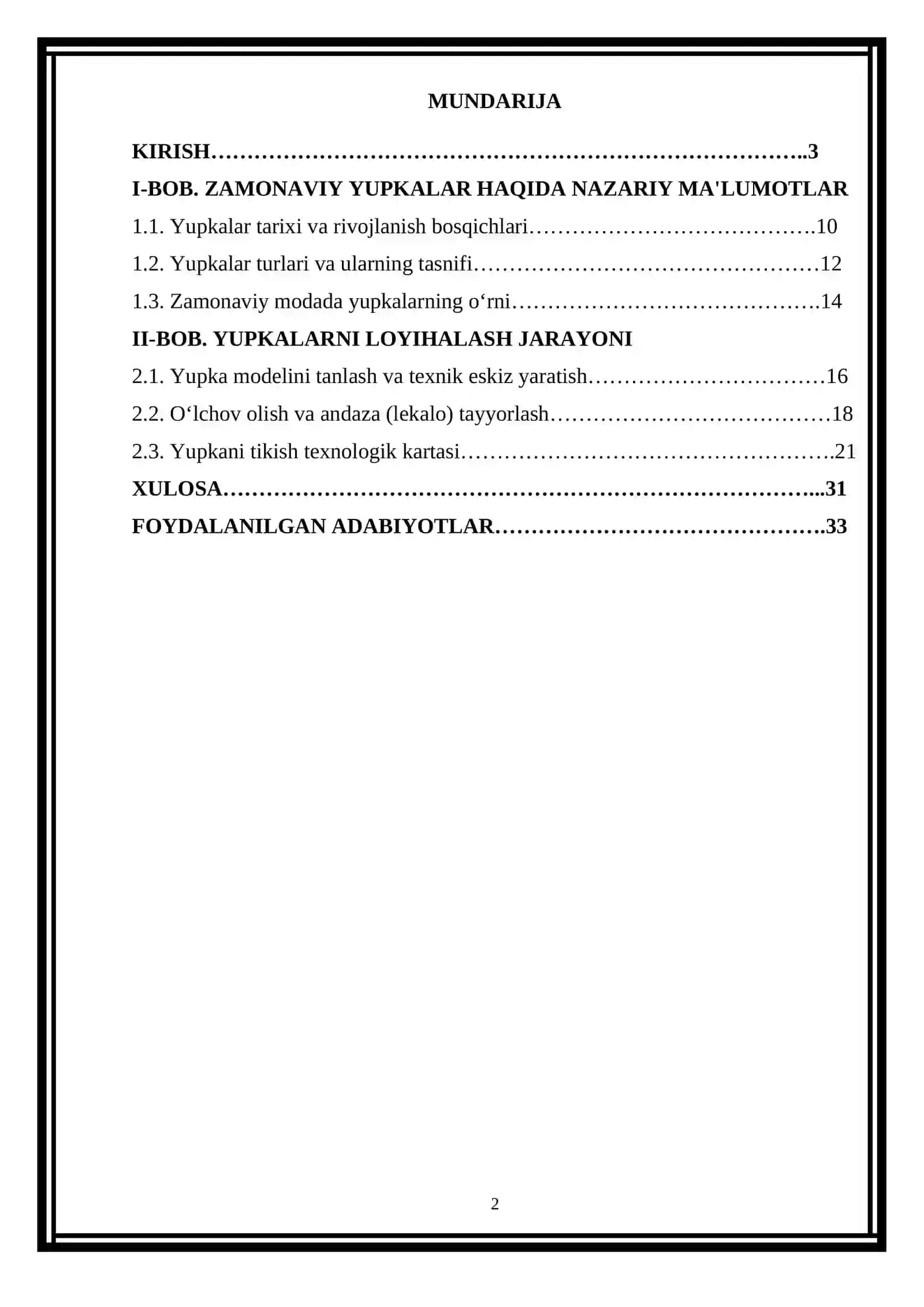 Zamonaviy yupkalarni loyihalash va tikish texnologiyasi 2