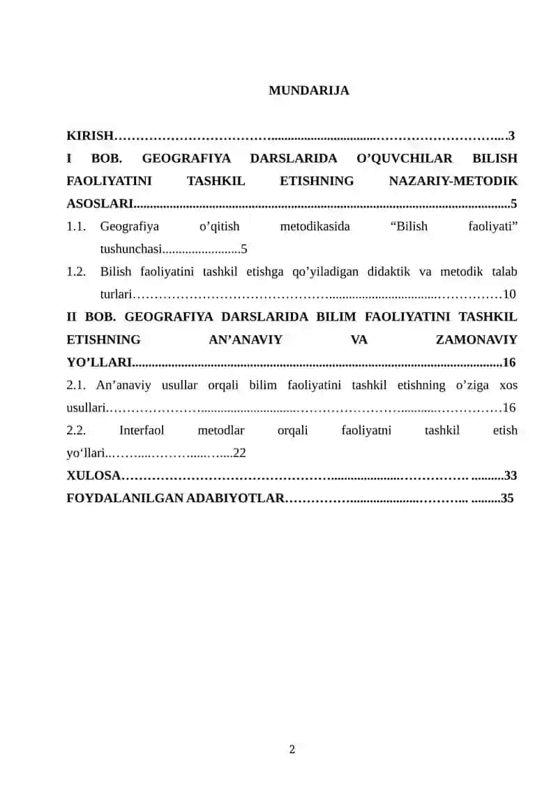 Geografiyani o‘qitishda o‘quvchilarning bilish faoliyatini tashkil etish shakllari va yo‘llari 2