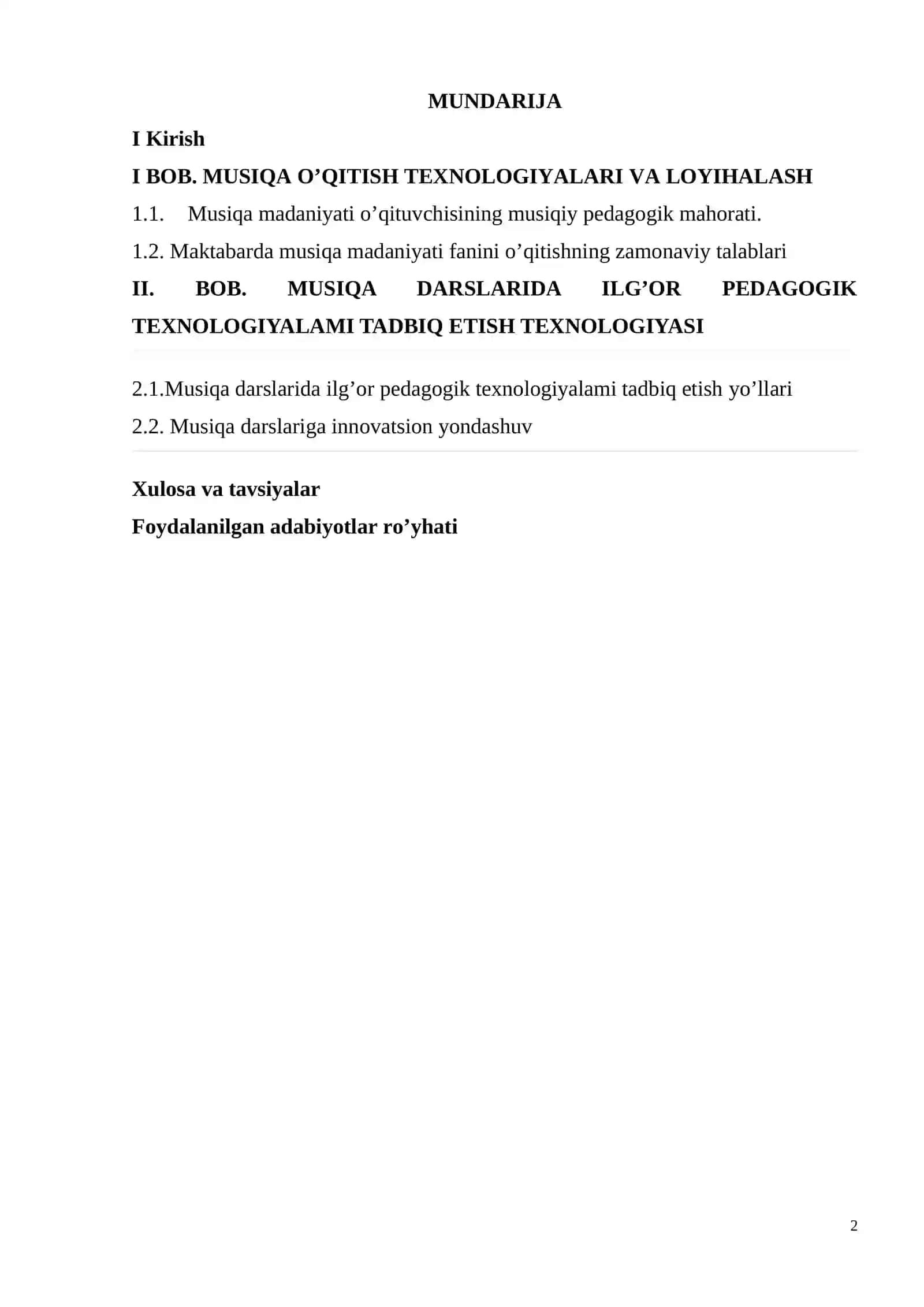 Musiqa darslarida innovatsion ishlanma tuzish texnikasi 2
