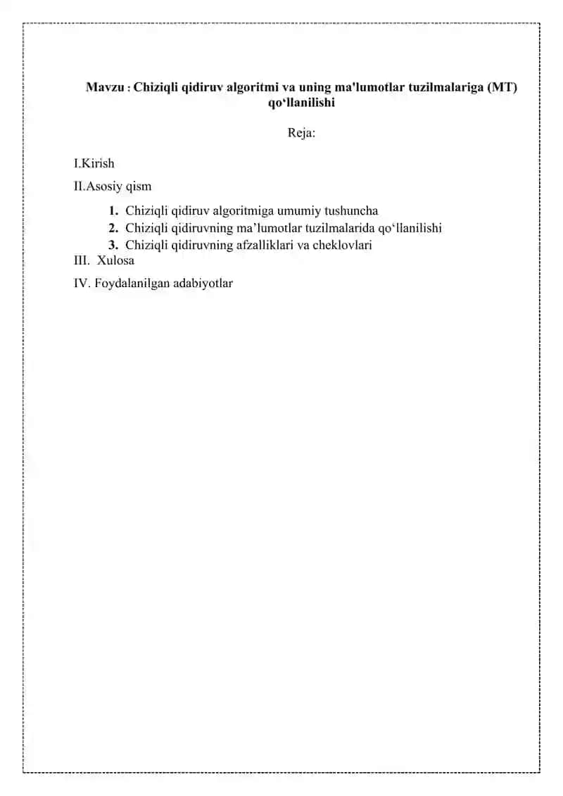Chiziqli qidiruv algoritmi va uning ma'lumotlar tuzilmalariga (MT) qo‘llanilishi 2