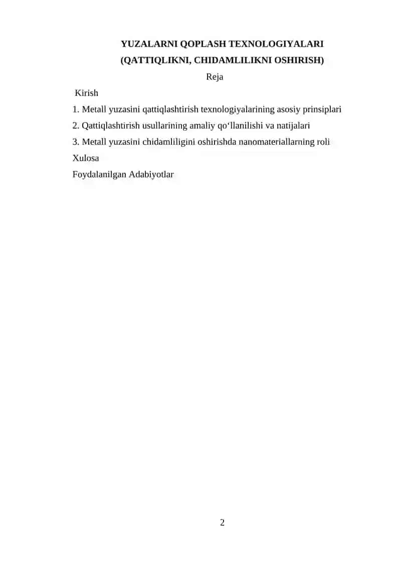 YUZALARNI QOPLASH TEXNOLOGIYALARI 2