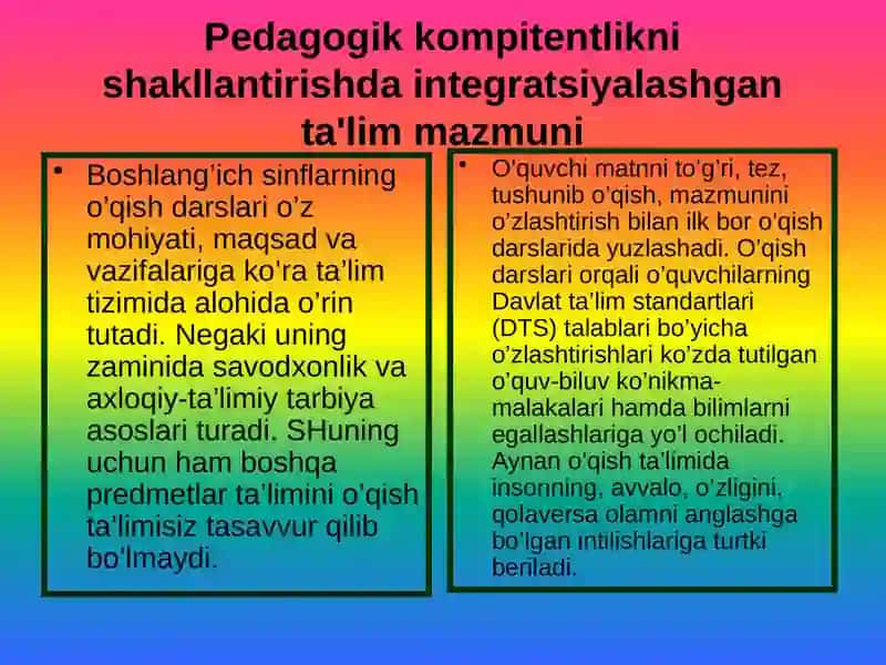 PEDAGOGIK KOMPETENTLIKNI SHAKLLANTIRISHDA ANIQ VA TABIIY (MATEMATIKA) FANLARI DOIRASIDA INTEGRASIYALASHGAN TA’LIM MAZMUNI 2