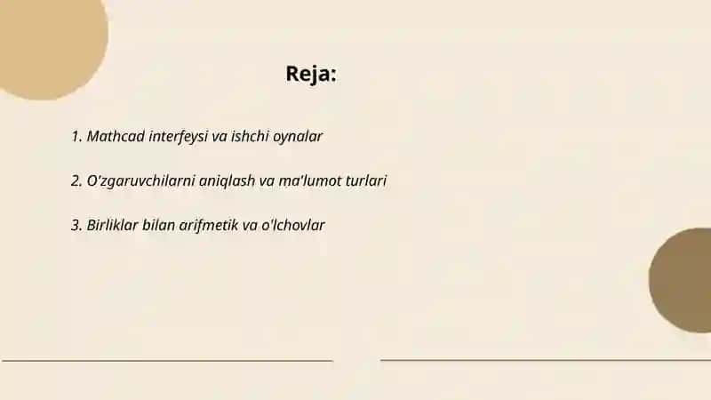 Mathcad dasturida ishlash 2