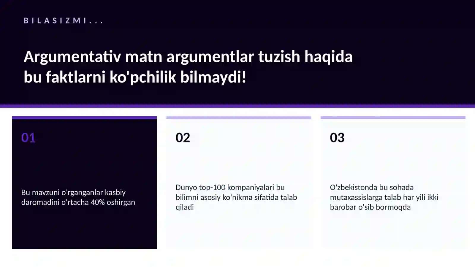 Argumentativ matn argumentlar tuzish 2