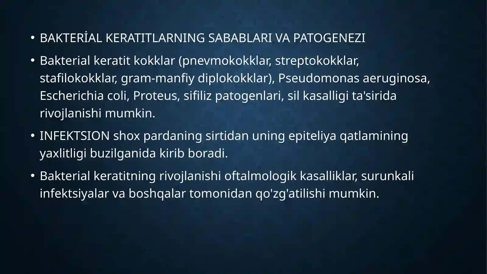 Bakterial Keratitning Sabablari va Patogenezi 2
