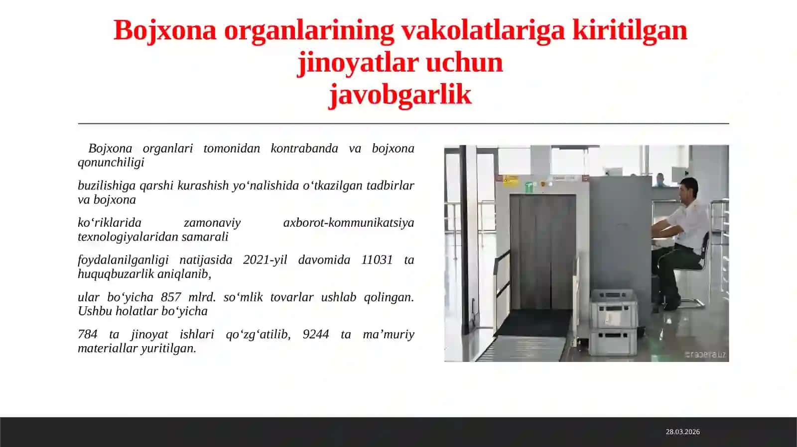 BOJXONA ORGANLARINING HUQUQNI MUHOFAZA QILISH SOHASIDAGI FAOLIYATI 2