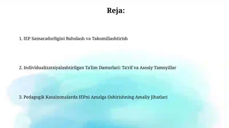 Individualizatsiyalashtirilgan Ta'lim Dasturlari 2